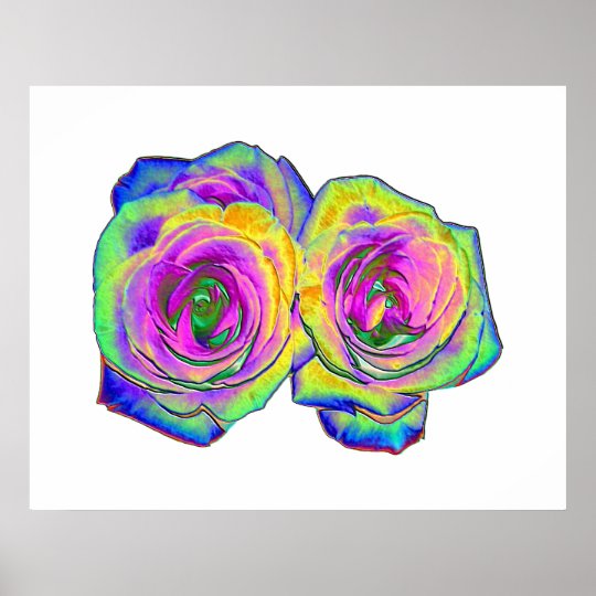 2 Colored Foil Roses (#1) Poster