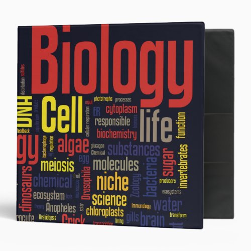 2 Colorful and Black Biology Wordle 3 Ring Binder