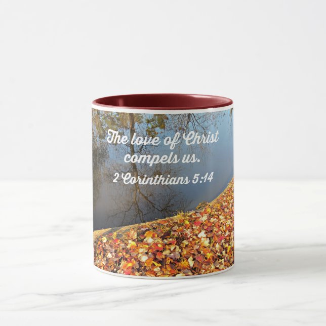 2 Cor. 5:14 The love of Christ compels us Mug (Center)