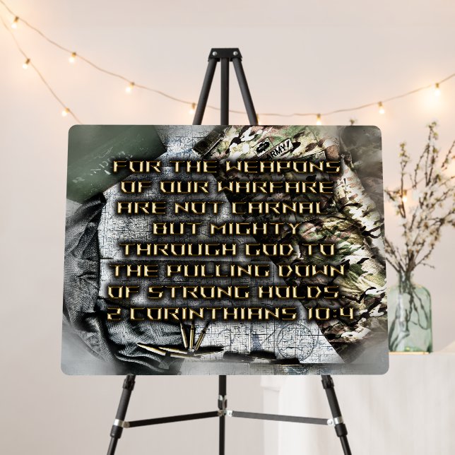 2 Corinthians 10:4 Bible Verse Wall Art Foam Board (In Situ (Stand))
