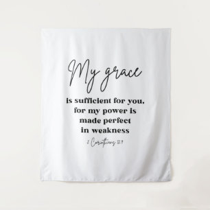 2 Corinthians 12:9 Christian College Dorm Tapestry