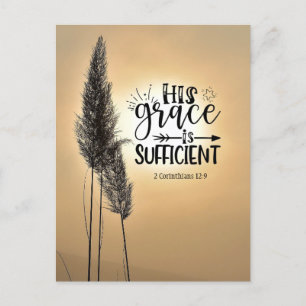 2 Corinthians 12:9 His Grace is Sufficient Postcard