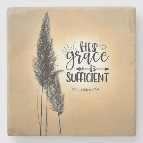 2 Corinthians 129 His Grace is Sufficient Stone Coaster