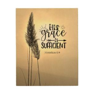2 Corinthians 12:9 His Grace is Sufficient Wood Wall Art