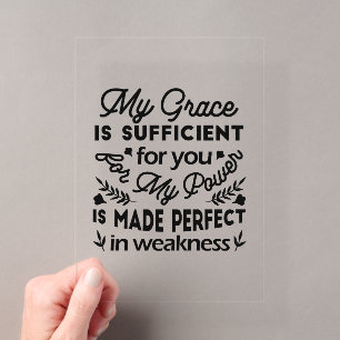 2 Corinthians 12:9 – My Grace Is Sufficient Art Acrylic Invitations