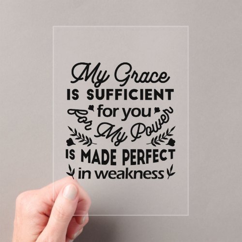2 Corinthians 12:9 – My Grace Is Sufficient Art Acrylic Invitations