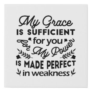 2 Corinthians 12:9 – My Grace Is Sufficient Art Faux Canvas Print