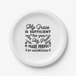 2 Corinthians 12:9 – My Grace Is Sufficient Art Paper Plates