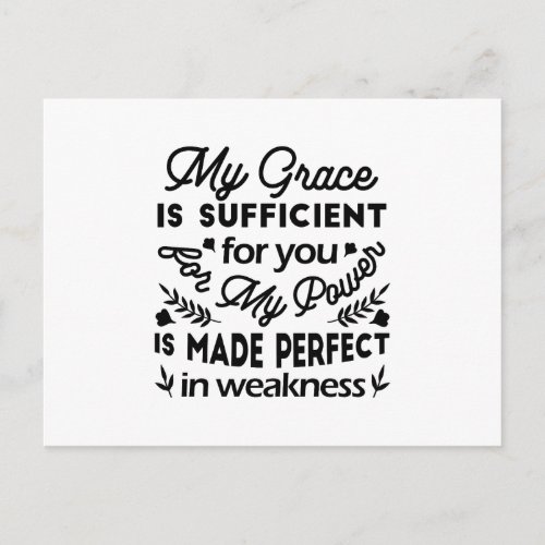 2 Corinthians 12:9 – My Grace Is Sufficient Art Postcard