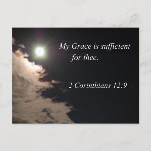 2 Corinthians 129 My grace is sufficient for thee Postcard
