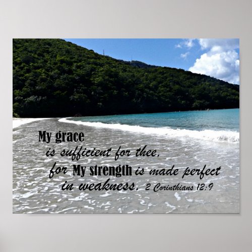 2 Corinthians 129 My grace is sufficient for thee Poster