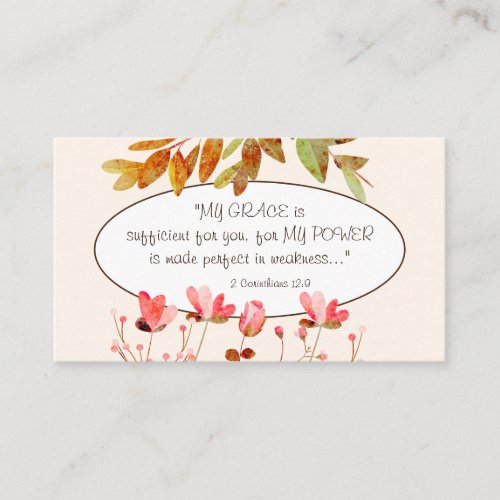 2 Corinthians 129 MY GRACE is sufficient for you Business Card