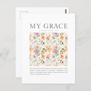 2 Corinthians 12:9 My grace is sufficient for you Postcard
