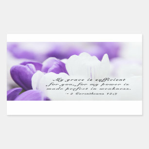 2 Corinthians 12:9 My Grace is Sufficient for You Rectangular Sticker