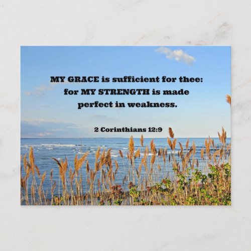 2 Corinthians 129 My Grace is sufficient  Postcard