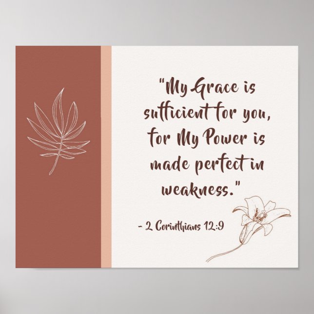 2 Corinthians 12:9 My Grace is Sufficient Poster (Front)