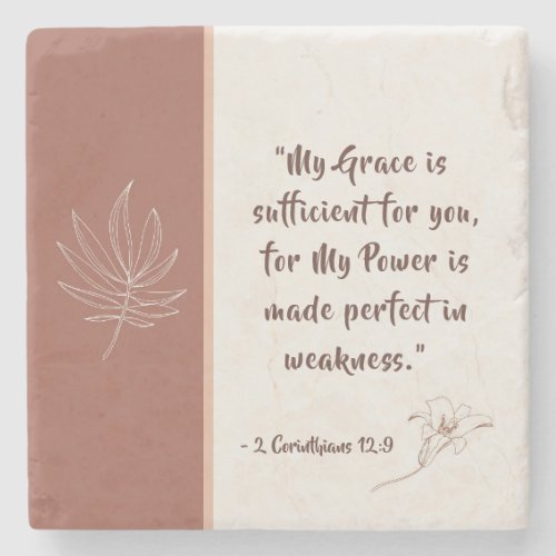 2 Corinthians 129 My Grace is Sufficient Stone Coaster