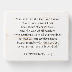 2 CORINTHIANS 1:3-4 The Father of Compassion Wooden Box Sign