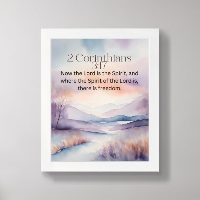 2 Corinthians 3:17  Christian Bible Verse Image Framed Art (Framed Front)