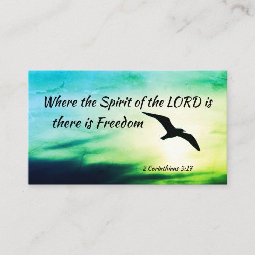 2 Corinthians 317 Freedom Bible Verse Business Card