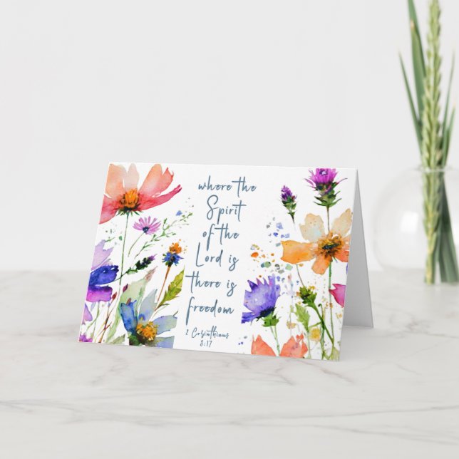 2 Corinthians 3:17 Freedom Bible Verse Card (Front)