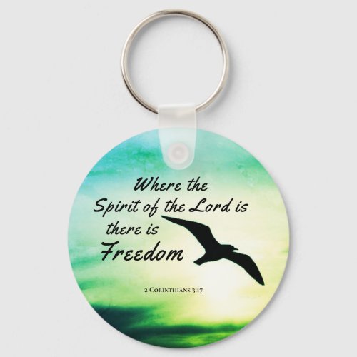 2 Corinthians 317 Freedom Bible Verse Keychain