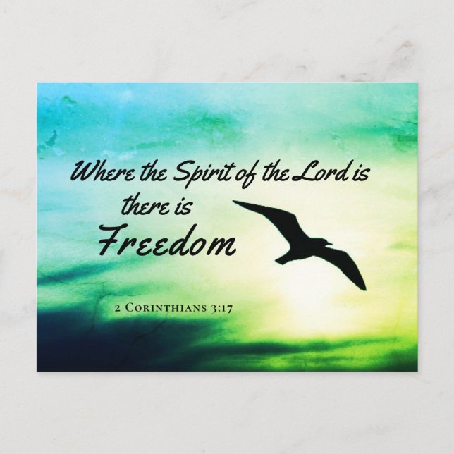 2 Corinthians 3:17 Freedom Bible Verse  Postcard (Front)