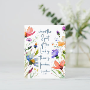 2 Corinthians 3:17 Freedom Bible Verse Postcard