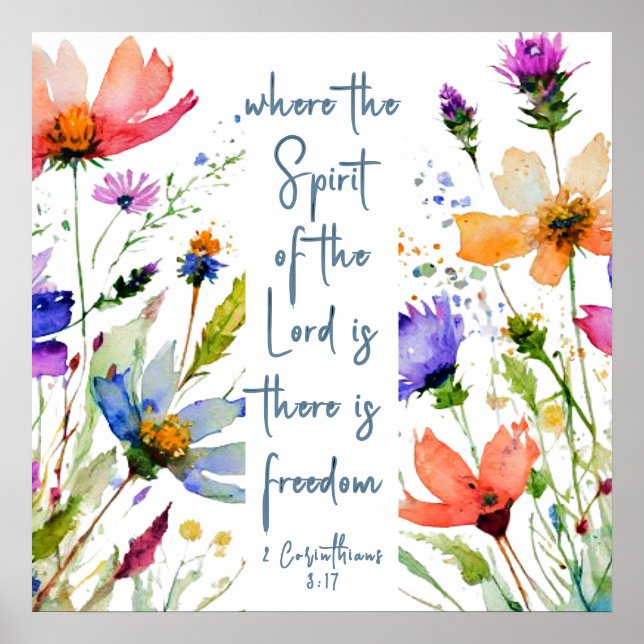 2 Corinthians 3:17 Freedom Bible Verse  Poster (Front)