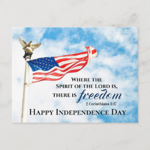 2 Corinthians 3:17 Freedom, Independence Day Bible Postcard