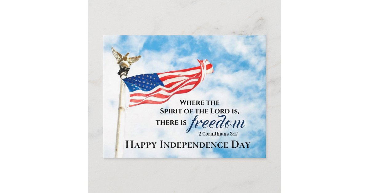 2 Corinthians 3:17 Freedom, Independence Day Bible Postcard | Zazzle.com