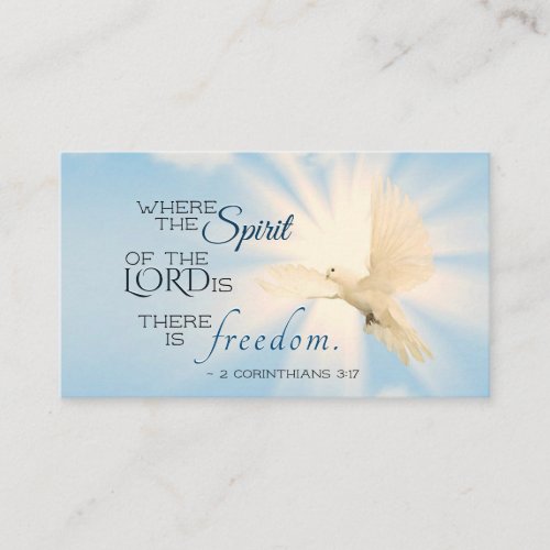 2 Corinthians 317 there is Freedom Bible Verse Business Card