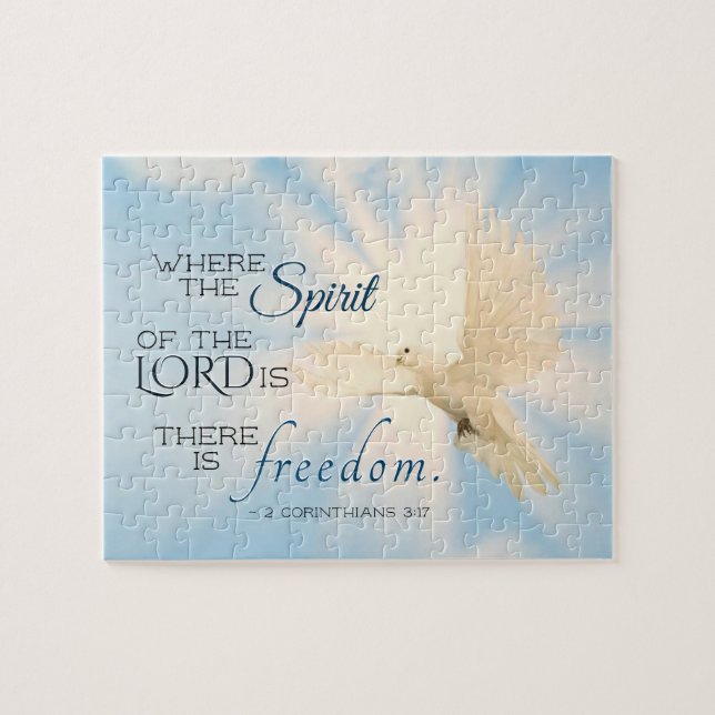 2 Corinthians 3:17 ...there is Freedom Bible Verse Jigsaw Puzzle (Horizontal)