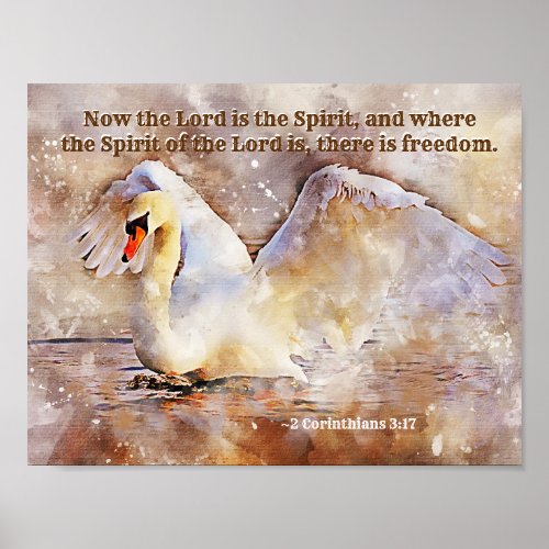 2 Corinthians 317 there is freedom Bible Verse Poster