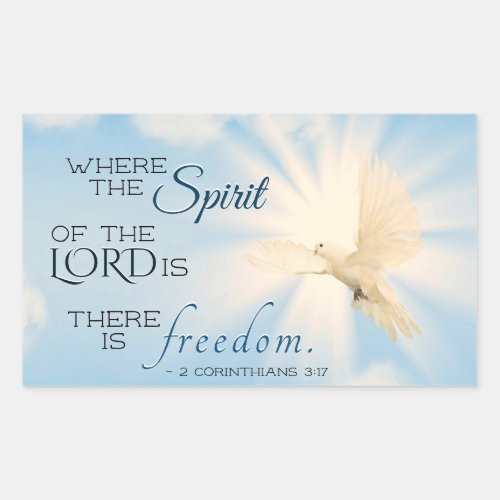 2 Corinthians 317 there is Freedom Bible Verse Rectangular Sticker