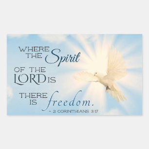 2 Corinthians 3:17 ...there is Freedom Bible Verse Rectangular Sticker