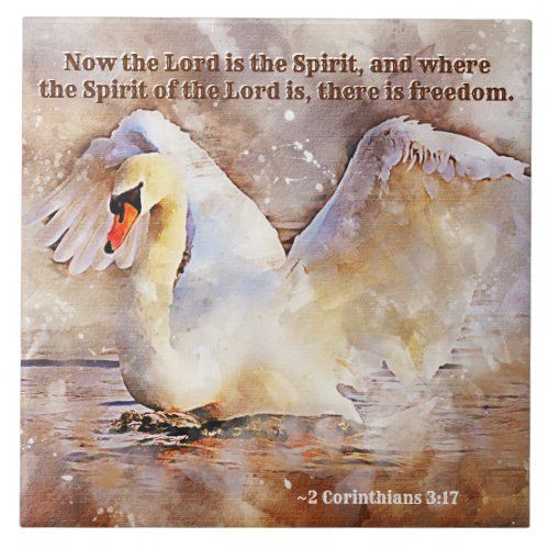 2 Corinthians 317 there is freedom Bible Verse Tile