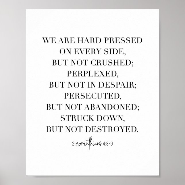 2 Corinthians 4:8-9 Poster (Front)