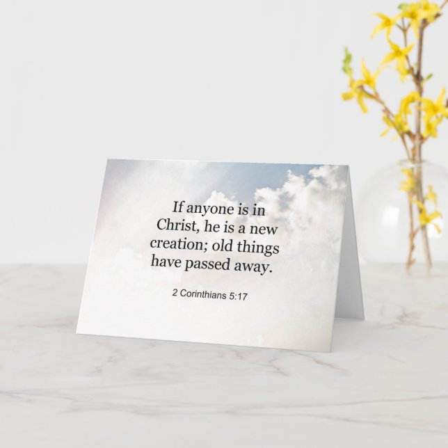 2 Corinthians 5:17, Bible verse, Card (Yellow Flower)