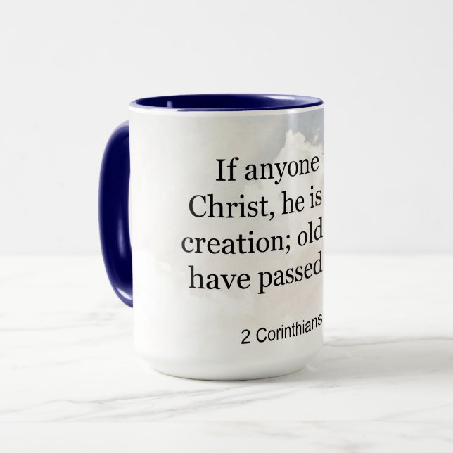 2 Corinthians 5:17, Bible verse, Mug (Front Left)