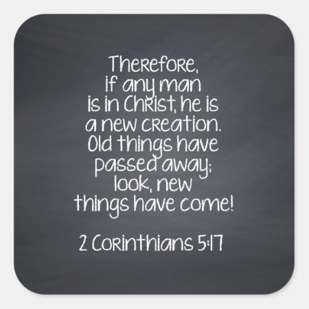 2 Corinthians 5:17 Bible Verse Square Sticker