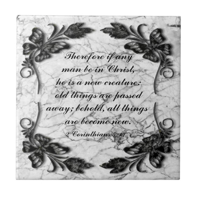 2 Corinthians 5:17   Ceramic Tile (Front)