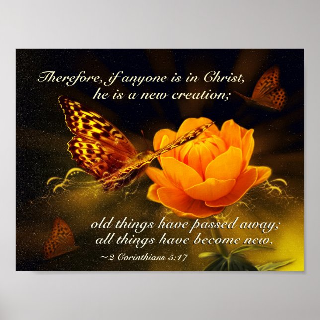 2 Corinthians 5:17 If anyone is in Christ, Bible Poster (Front)