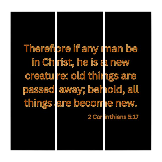 2 Corinthians 5:17 KJV Bible Verse Wall Art (Front)