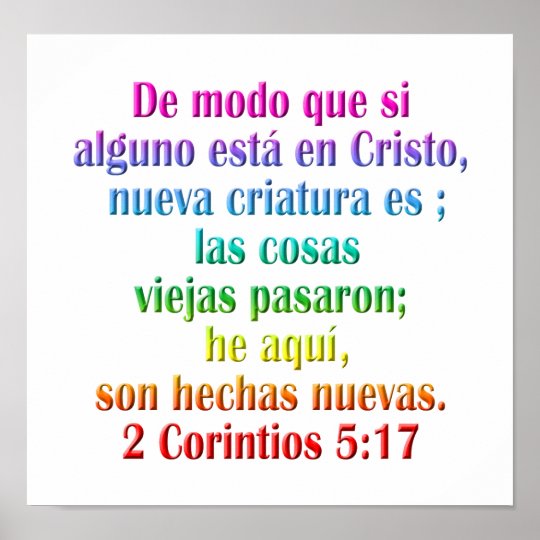2 Corinthians 517 Spanish Poster 2 Corinthians 517 Spanish Poster