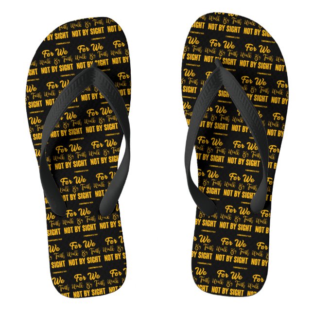 2 Corinthians 5:7 Bible Verse KJV Quote Unisex Flip Flops (Footbed)
