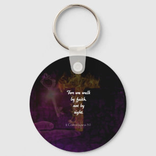 2 Corinthians 5:7 Bible Verse Quote About Faith Keychain