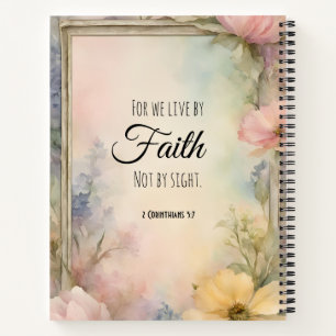 2 Corinthians 5:7 Christian Bible Verse Art Notebook