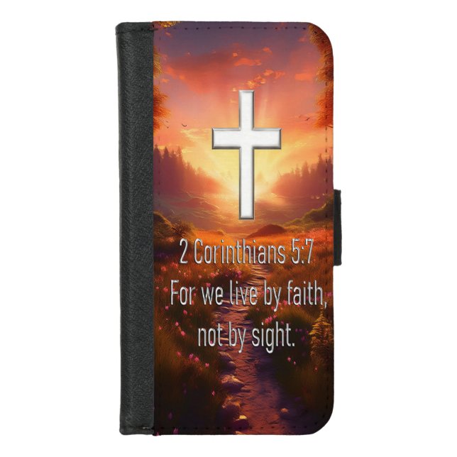 2 Corinthians 5:7 iPhone Wallet Case (Front)