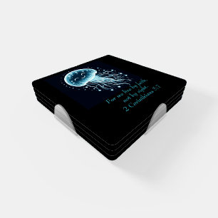 2 Corinthians 5:7 Jelly fish smiling Coaster Set